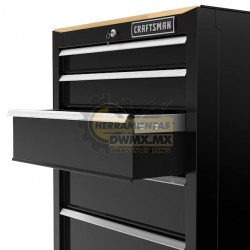 GABINETE PARTE SUPERIOR DE MADERA DE 1 PULGADA DE GROSOR CON 5 CAJONES  SIN RUEDAS CRAFTSMAN CMST22602BK